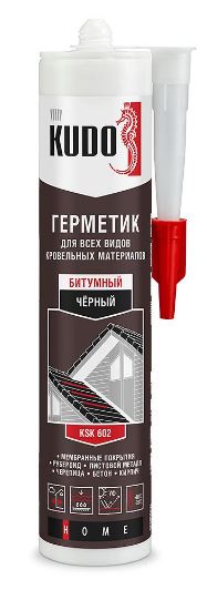 Клей-Герметик KUDO битумный для всех видов кровли 280мл черный KSK-612(12шт)