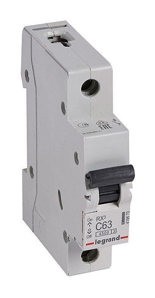 Выключатель автоматический LEGRAND RX3 1/63 C 4,5kA 419670