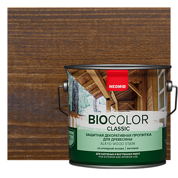 NEOMID BiO COLOR Classic защитная декоративная пропитка для древесины (Орех, 0,9 л)