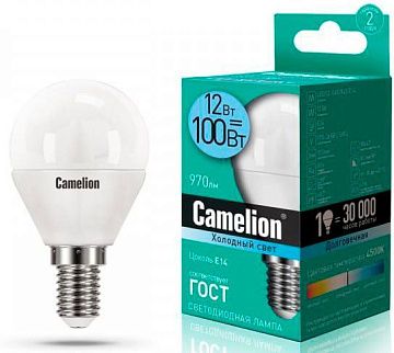 Лампа с/д CAMELION LED12-G45/845/E14 220V 12W