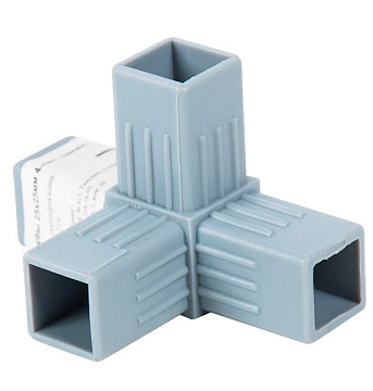 Соедин. пласт. д/трубы 25х25х1,5мм 4-пал. смежн. (уп-5 шт)