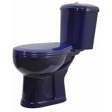 Унитаз (компакт) СТАРЫЙ ОСКОЛ ДОРА горизонтальный выпуск, слив 6литров, сиденье ПОЛИПРОПИЛЕН (СИНИЙ)