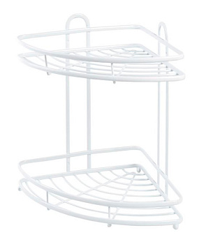 Полка ТЕРМО 2-х ярусная угловая 27*27*34 SWR-1003-02 WHT