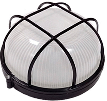 Светильник НБП 03-60-002 КРУГ С РЕШЕТКОЙ IP54 черный