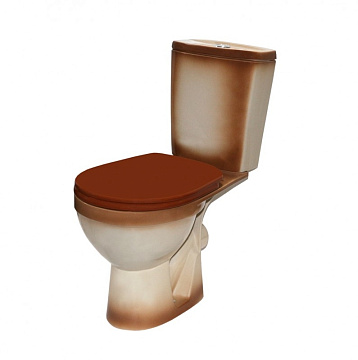 Унитаз (компакт) ROSA "РИО" горизонтальный выпуск, слив 3/6литров, сиденье полипропилен (КОРИЧНЕВЫЙ)