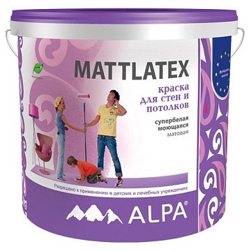 Маттлатекс Краска акриловая матовая для стен и потолков 5л