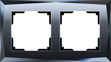 Рамка на 2 пост  (черный) WL08-Frame-02 стекло