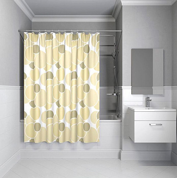Штора в ванную полиэстр, без колец IDDIS 200*240 CREAM BALLS (230P2Ri11)