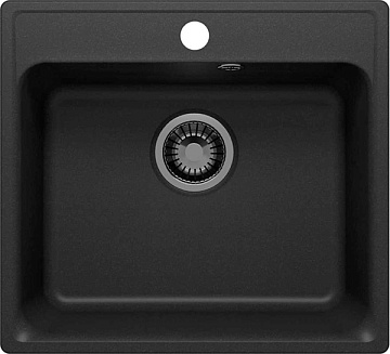 Мойка кухонная кварцевая POLIGRAN QuartzBond 530 УГОЛЬ (С СИФОНОМ)