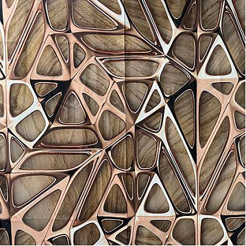 ююШтора в ванную 180*180 с рисунком полиэстэр САНАКС МЕДНЫЕ УЗОРЫ без колец (01-83)