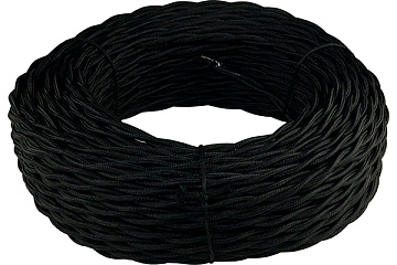 Ретро кабель витой  2х2,5 (черный)