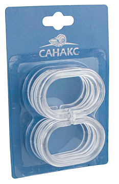 Кольца для штор и карнизов в ванную и душевую , ПРОЗРАЧНЫЕ , пластиковые - упаковка (12 штук)(75004)