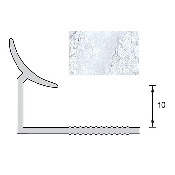 Раскладка Ideal  Мрамор белый 10 мм внутренняя 2,5 м (уп. - 25 шт.)