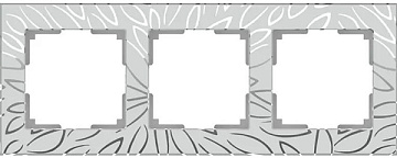 Рамка на 3 поста (серебряный) WL09-Frame-03 стекло