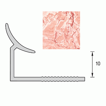 Раскладка Ideal  Мрамор розовый  10 мм внутренняя 2,5 м (уп. - 25 шт.)