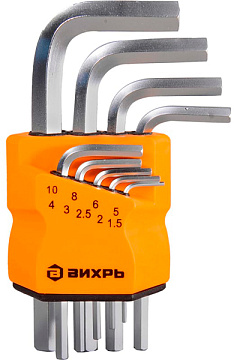 Набор ключей имбусовых HEX 1.5-10 мм Вихрь