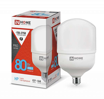 Лампа с/д IN HOME LED-HP-PRO 80Вт 230В Е27 6500К 7200Лм