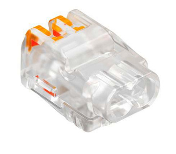 Клемма на 2 пров. 222-412 (0,5-2,5мм) рычажковая без пасты, прозрачная ОВО(100)