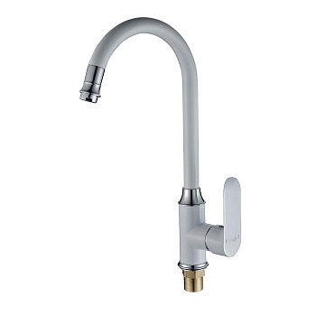 юСмеситель GFmark для кухни шаровый боковой (БЕЛАЯ ЭМАЛЬ комбинированный) (5254)