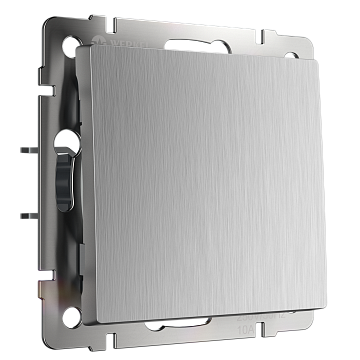 Механизм выключателя WERKEL 1кл проходной / WL09-SW-1G-2W(серебряный рифленый)