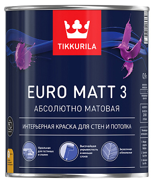 Краска EURO-3 С 0,9л TIKKURILA (Машинная колеровка)