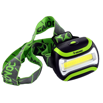 Фонарь Космос с/д налоб KOC-H3WCOBLED, 3W COB, широкий угол освещения, 3 реж, 180лм