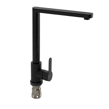 Смеситель MAGNUS для кухни Г-образный излив, из нержавеющей стали, цвет ГРАФИТ (9106)