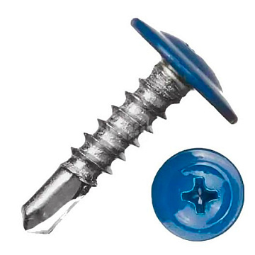 4.2х25 Саморез с прессшайбой сверло RAL5005 синий (500)