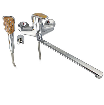 юСмеситель RUSSIA-MOSCOW для ванны ЯНТАРЬ длинный излив с дивертором на корпусе (3570)