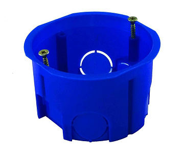 ***Подрозетник ГК TDM 68*45мм, винты, лапки, синий SQ1403-0001