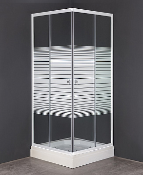 Душевое ограждение с поддоном LORANTO CS-8024S 90*90*195 квадратный поддон стекло с рисунком