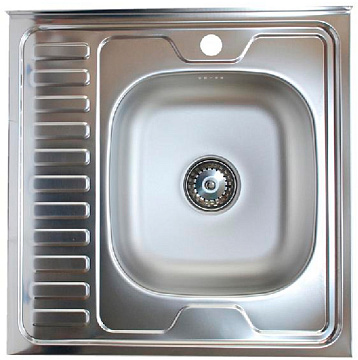 Мойка из нержавеющей стали VLADIX (600*600*0.4) (ПРАВАЯ) глубина-130