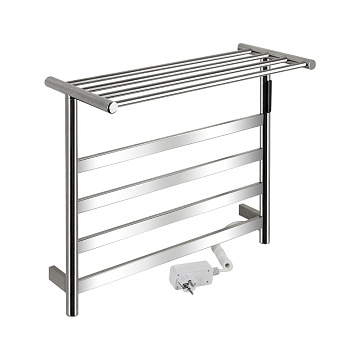 юПолотенцесушитель электрический KRAFTTE 475*505*90мм 75 W, 4 перекладины С ПОЛКОЙ ХРОМ (44022)