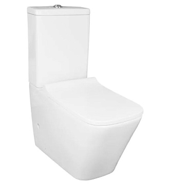 Унитаз (компакт) AZARIO "QUADRO" ТОРНАДО БЕЗОБОДКОВЫЙ сид.дюр.микролифт, БЕЛЫЙ (AZ-2175UQ1)