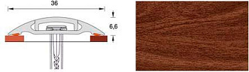 Порог с монт. кан  36мм 0,9м "Идеал" орех миланский