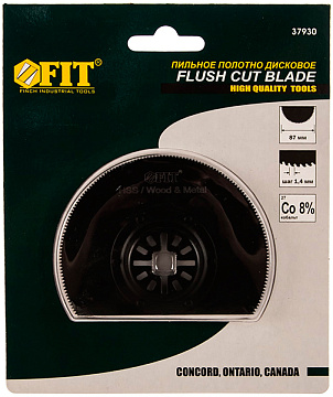 Полотно FIT фрезерованное дисковое ступенчатое Bimetal Co 8% 87мм х 0.65мм 37930