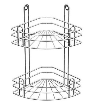 Полка угловая 2-х ярусная радиальная глубокая хром ВКУ323