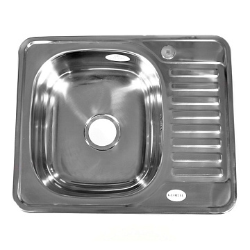 Мойка из нержавеющей стали врезная FABIA 58*48 (ЛЕВАЯ) толщина 0,8мм, глубина 180мм (5848L)