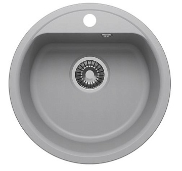 Мойка кухонная кварцевая POLIGRAN QuartzBond 480 ДЫМ (С СИФОНОМ)