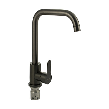 Смеситель MAGNUS для кухни Г-образный излив, НЕРЖАВЕЮЩАЯ СТАЛЬ, цвет ГРАФИТ (9302)