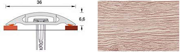 Порог с монт. кан  36мм 0,9м "Идеал" Дуб латте
