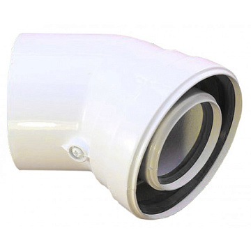 Отвод коаксиальный 45° d 60/100