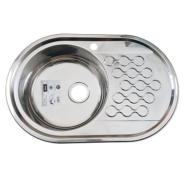 юМойка из нержавеющей стали врезная FABIA 77х50 толщина 0,8мм С УЗОРОМ (ЛЕВАЯ) (775008L)