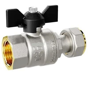 Кран шар. для воды 3/4" с накидной гайкой  бабочка LD Pride