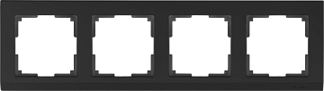 Рамка WERKEL на 4 поста (черный) WL04-Frame-04-black обычная