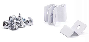 Крепление белое для ЛДСП полки к стеллажу L9706WH (комплект-4шт)