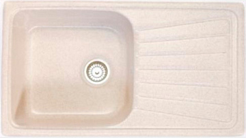 Мойка мрамор FOSTO КМ 81-46 SGA-800 ПРЯМОУГОЛЬНАЯ, цвет замороженный персик,780*433*175, с сифоном