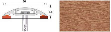 Порог с монт. кан  36мм 0,9м "Идеал" дуб рустик