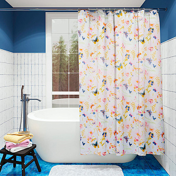 Шторка FORA д/ванн 180*180 Бабочки PH63