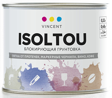 Грунтовка блокирующая пятна Vincent Isoltou белая 0,33л